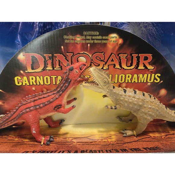 Disney Animal Kingdom Dinosaur Carnotaurus vs Alioramus Rubber Latex Battle Set - Picture 3 of 8